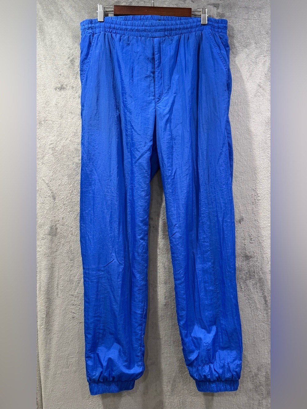 Vintage Christian Dior Monsieur Lined Windbreaker Pants Mens M Blue Zip Cuffs
